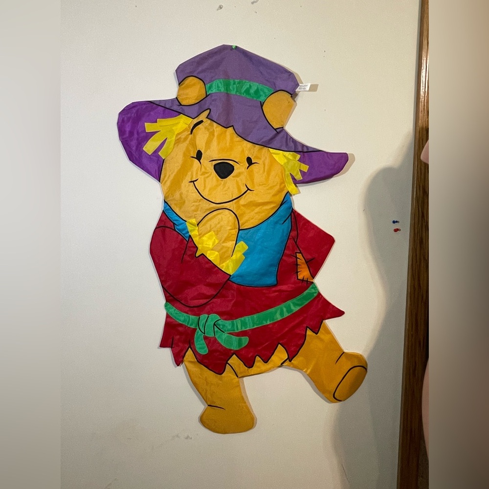 Fall Flag Disney Pooh Scarecrow Yard Garden Flag Wall Decor 44 X 22 No Fading